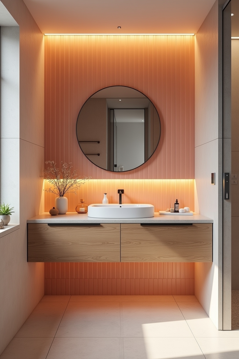 sunset ombré narrow glass tile gradient home decor