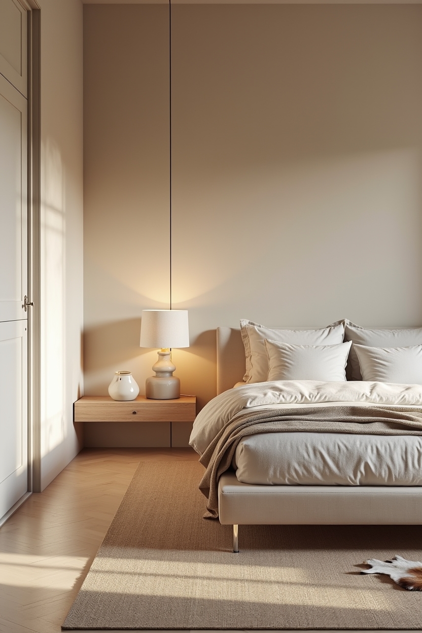 warm beige micro-plaster accent wall home decor