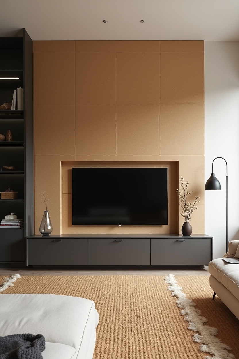 textured recycled cork media wall home decor