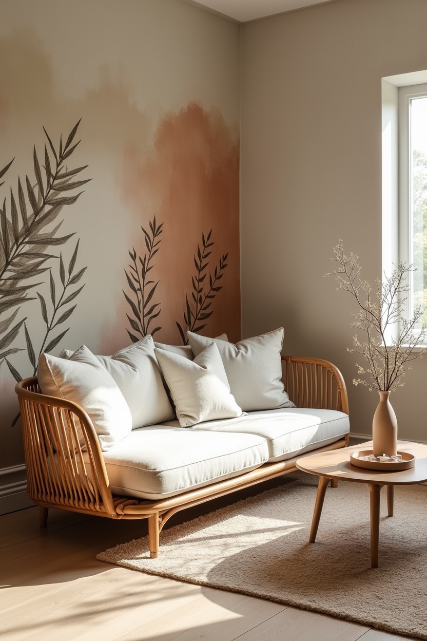 curved rattan sectional home decor
