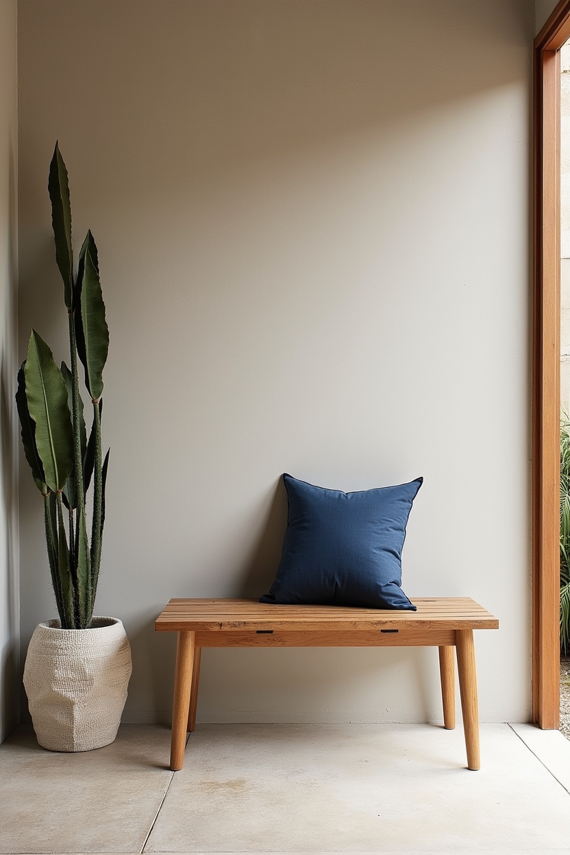foldaway ash-wood slatted bench home decor