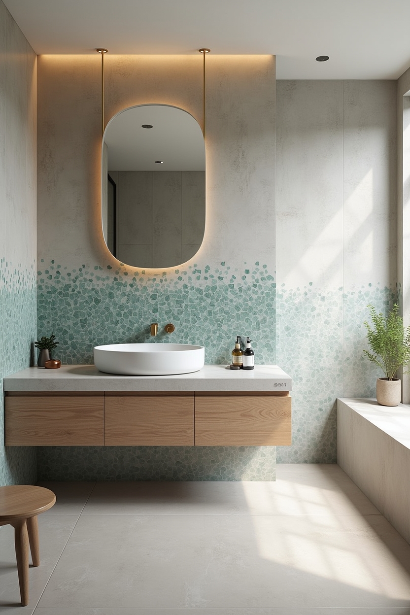 recycled sea-glass mosaic gradient home decor