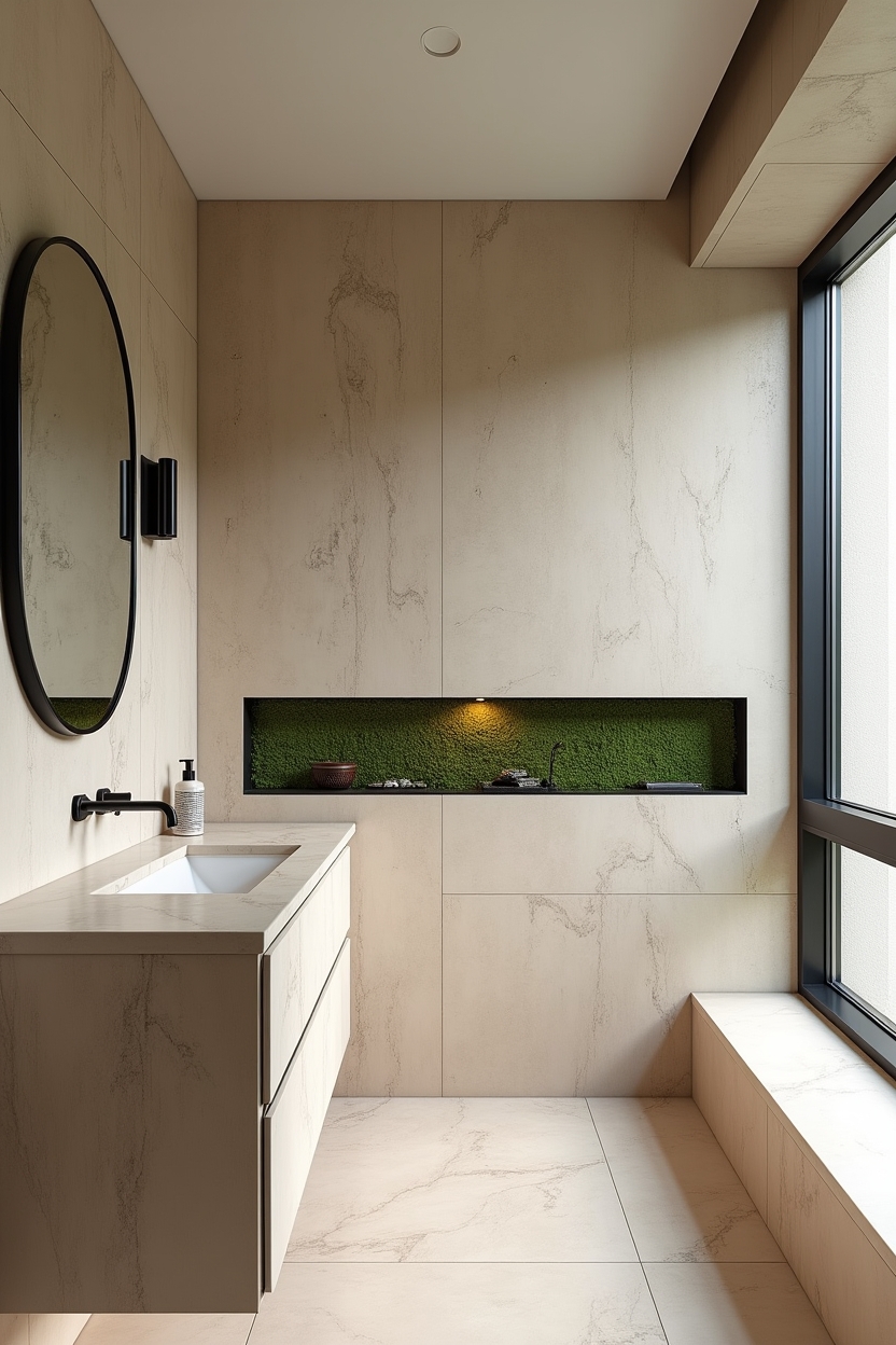 bookmatched travertine slab panel home decor