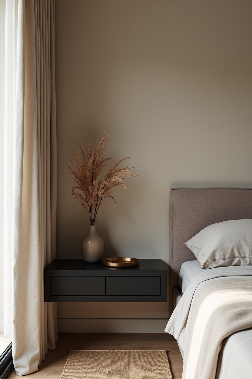 matte black shou sugi ban bedside shelf home decor
