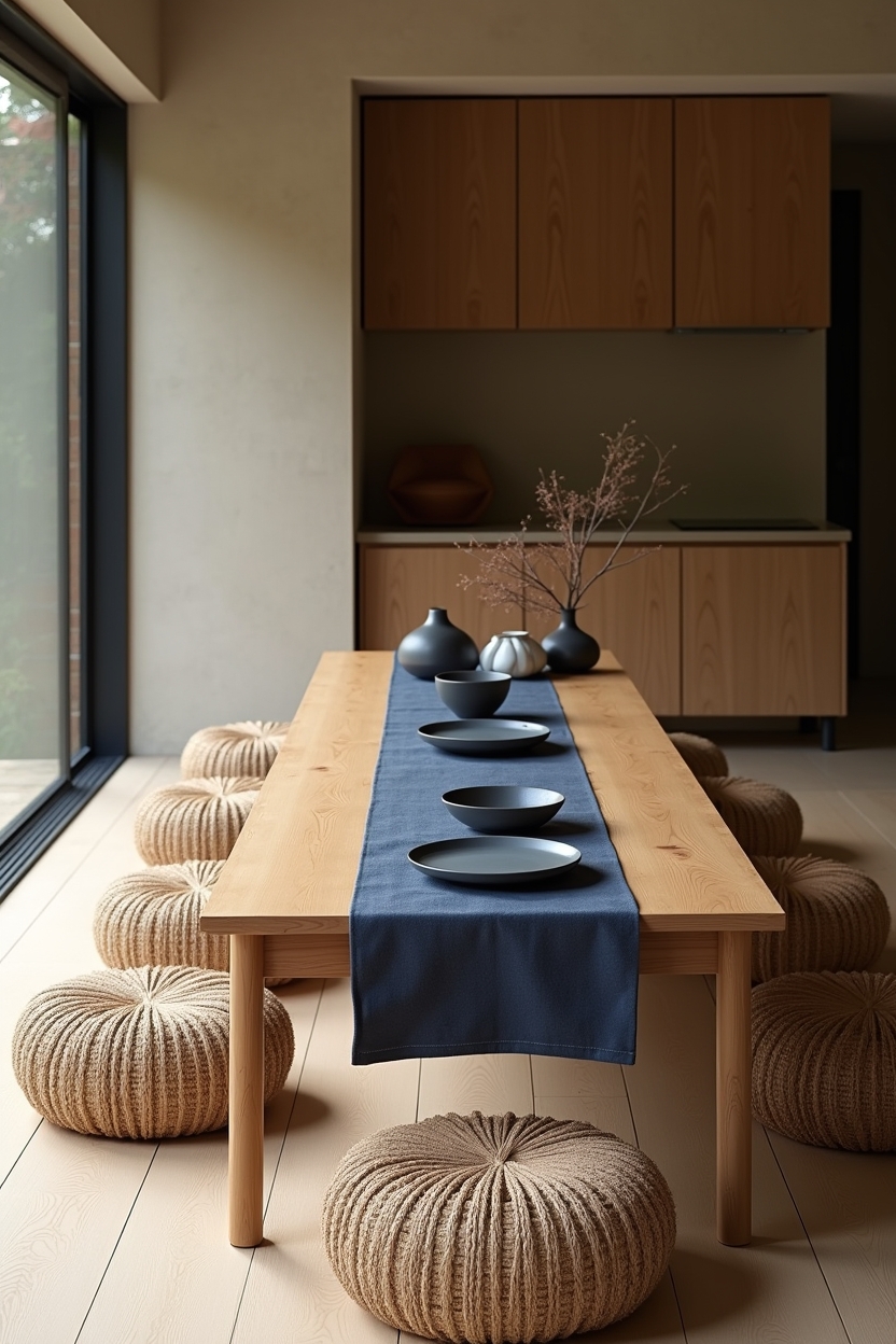 low cedar dining table home decor