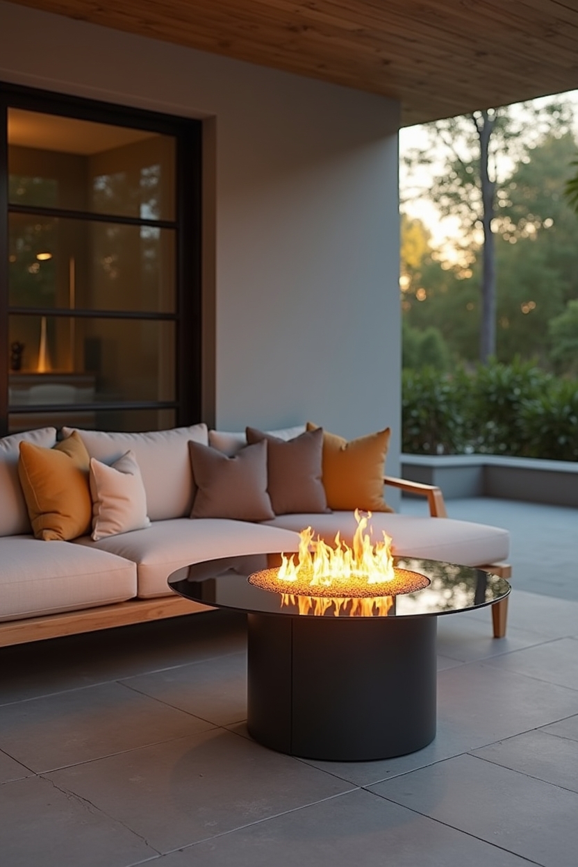 app-controlled color-tunable glass fire table home decor