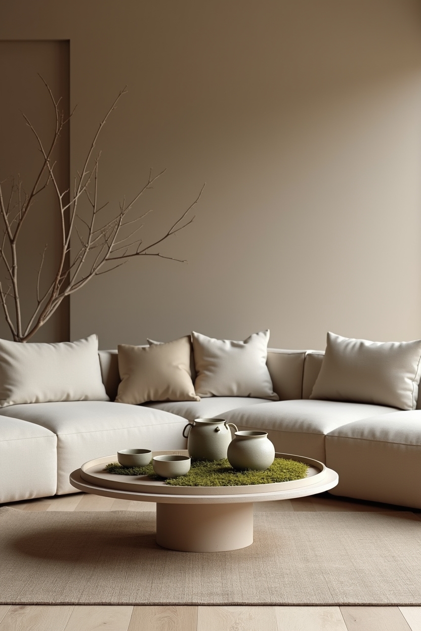 wabi-sabi stoneware tea table vignette home decor