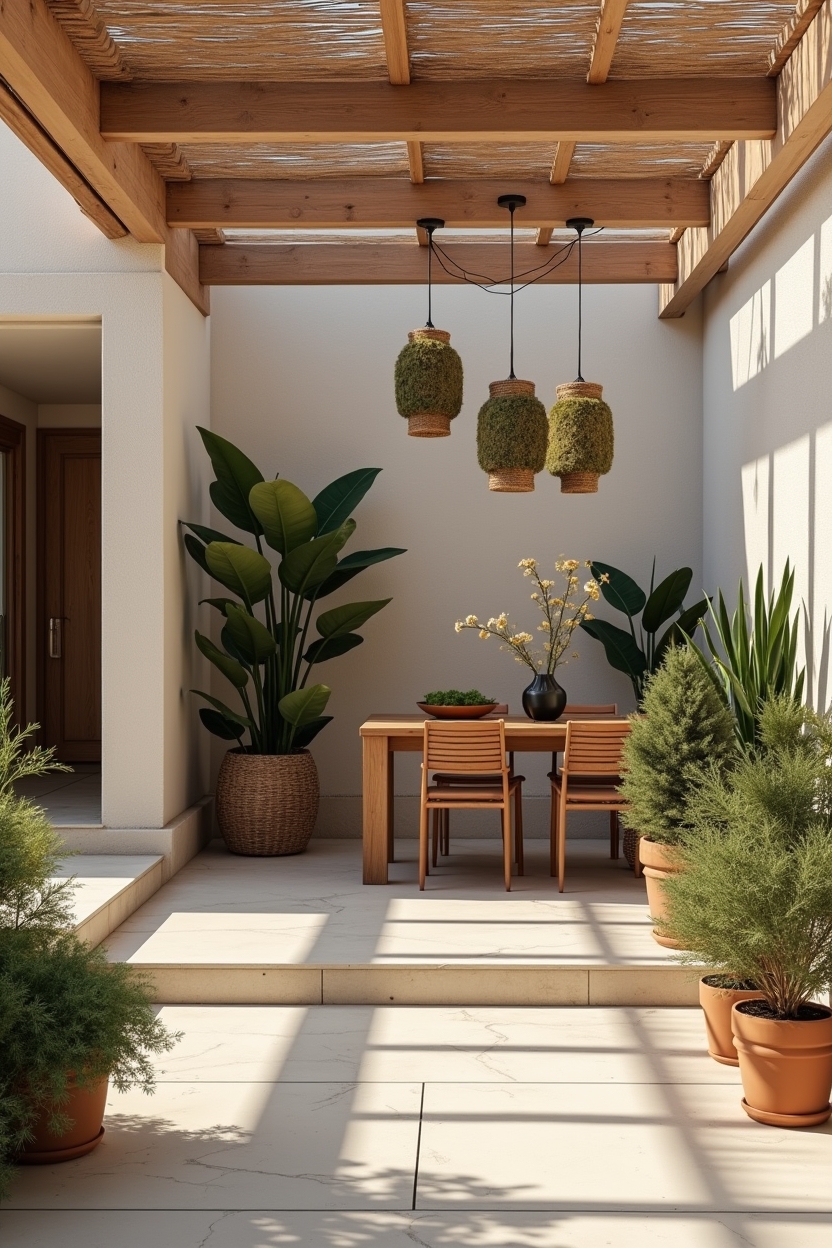 moss-infused solar pendant clusters home decor