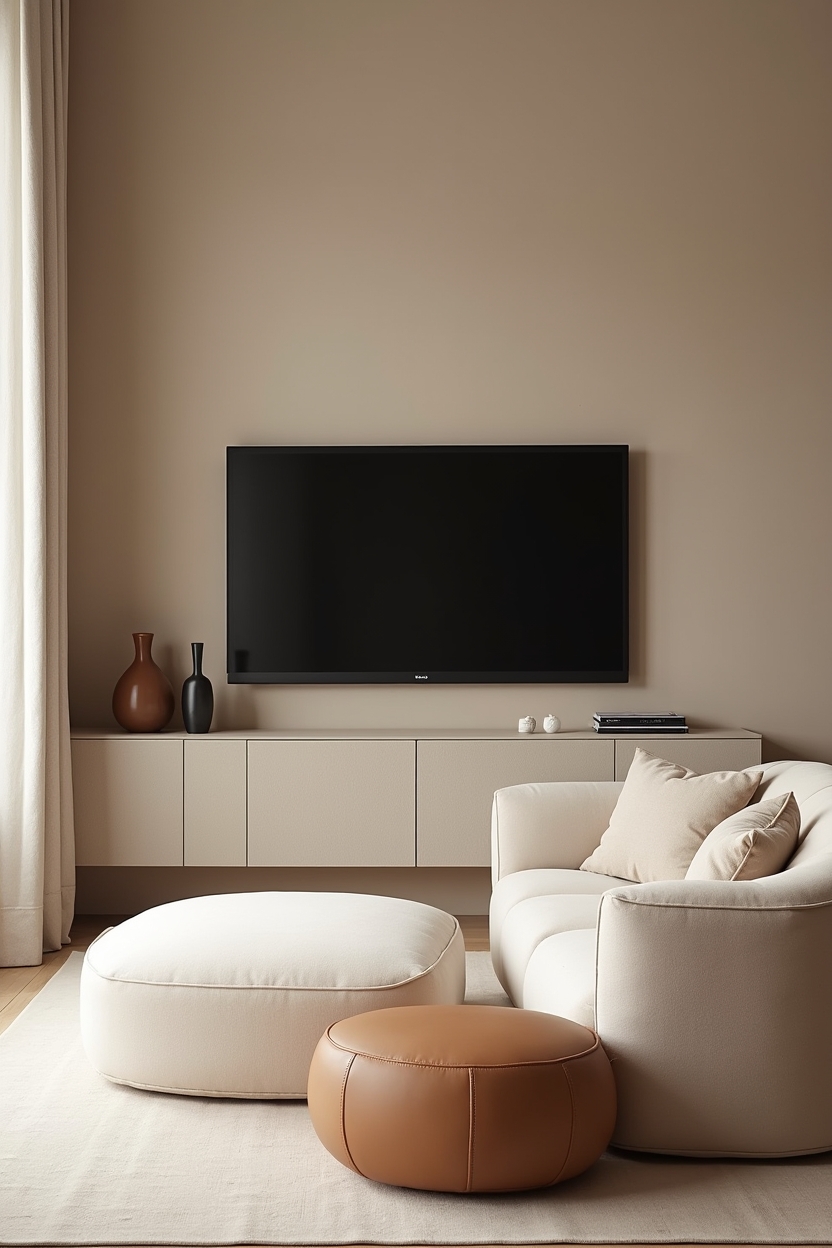 frameless matte wall-mounted TV home decor