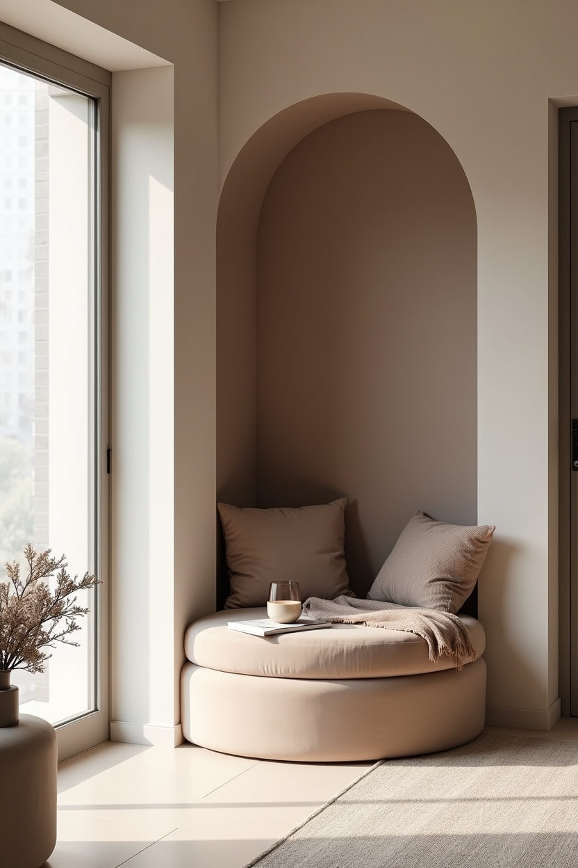 curved alcove seating home decor