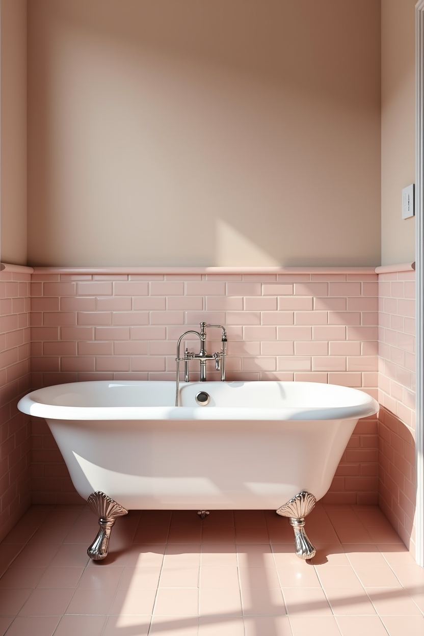 matte salmon-pink 3x6 subway tile field home decor
