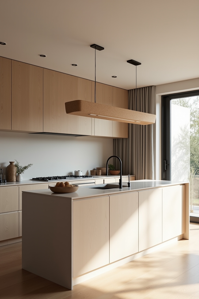 sculptural_linear_pendant_cork home decor