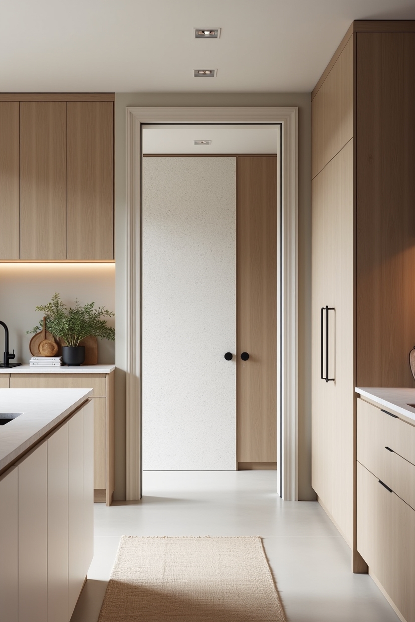 honed_terrazzo_faced_floating_pantry_door home decor