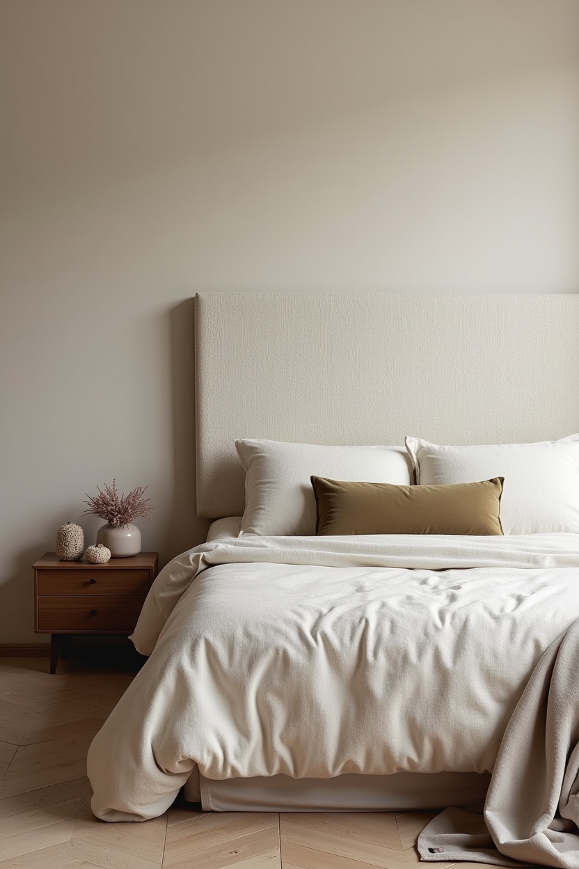 oversized boucle headboard home decor