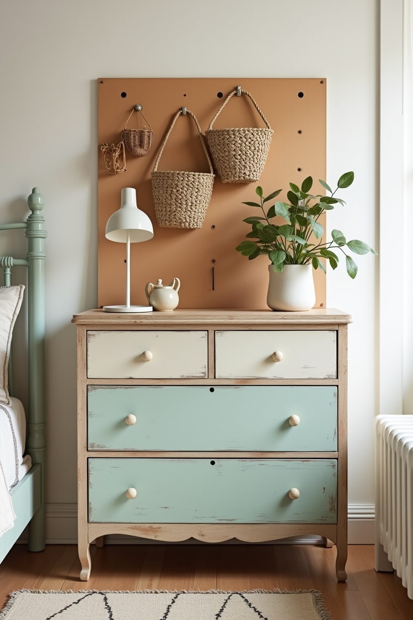 two-tone painted thrift dresser home decor