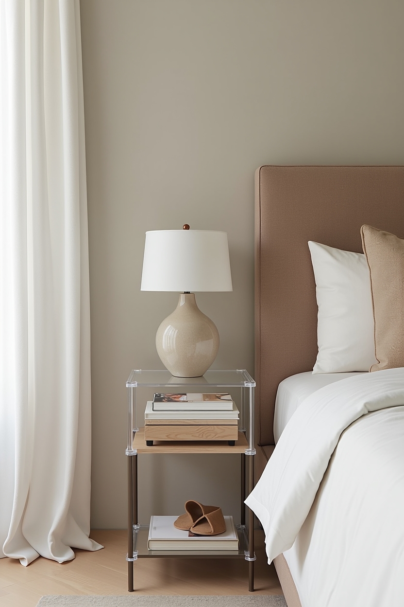 clear acrylic bedside risers home decor