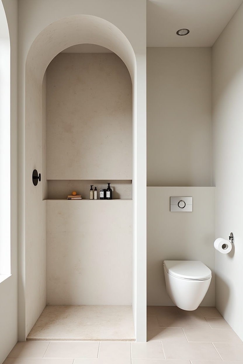 arched wet-room partition home decor