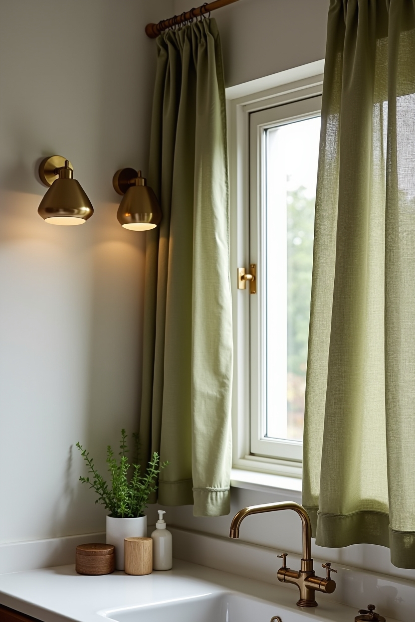 scaled-down brass disc task sconces with frosted glass home decor
