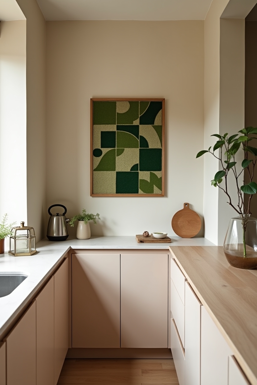 framed grid of pressed moss art tiles home decor