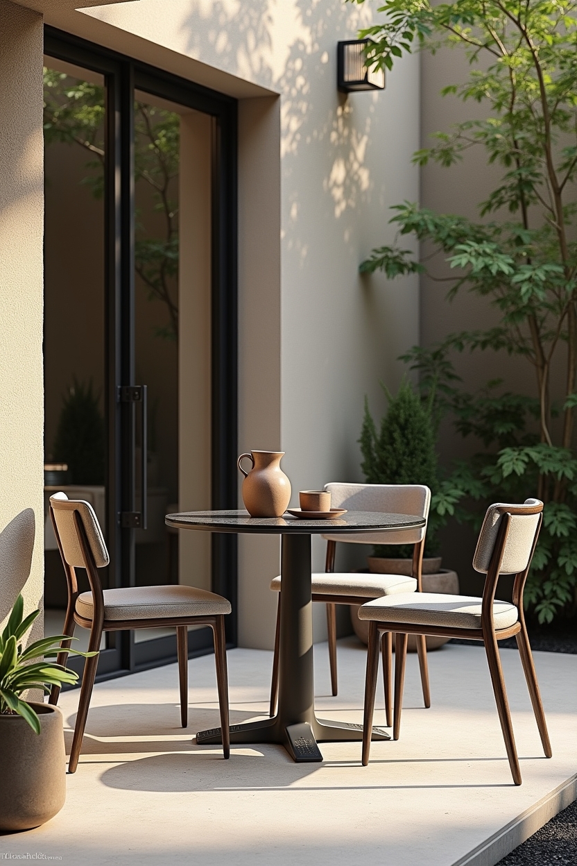 smoke-tinted borosilicate glass bistro set home decor