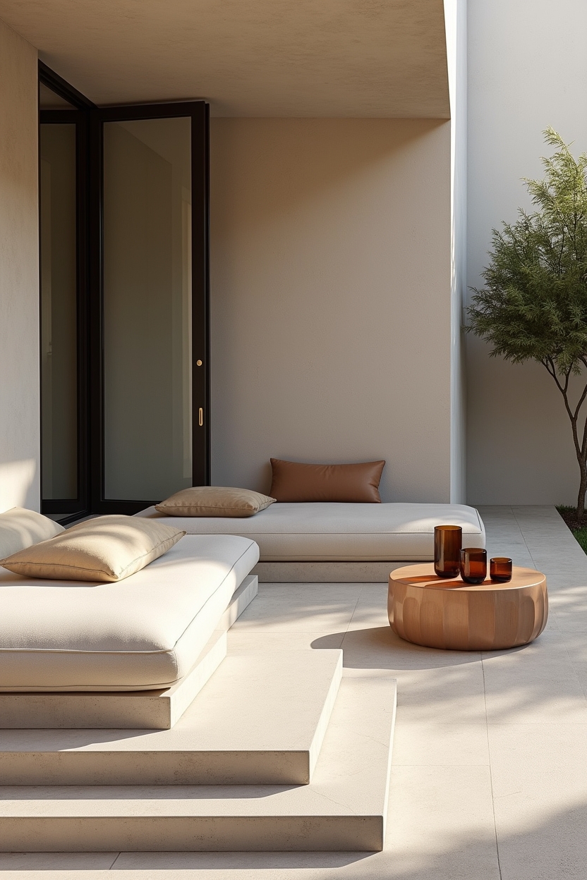 hand-cut honed limestone modular seating home decor