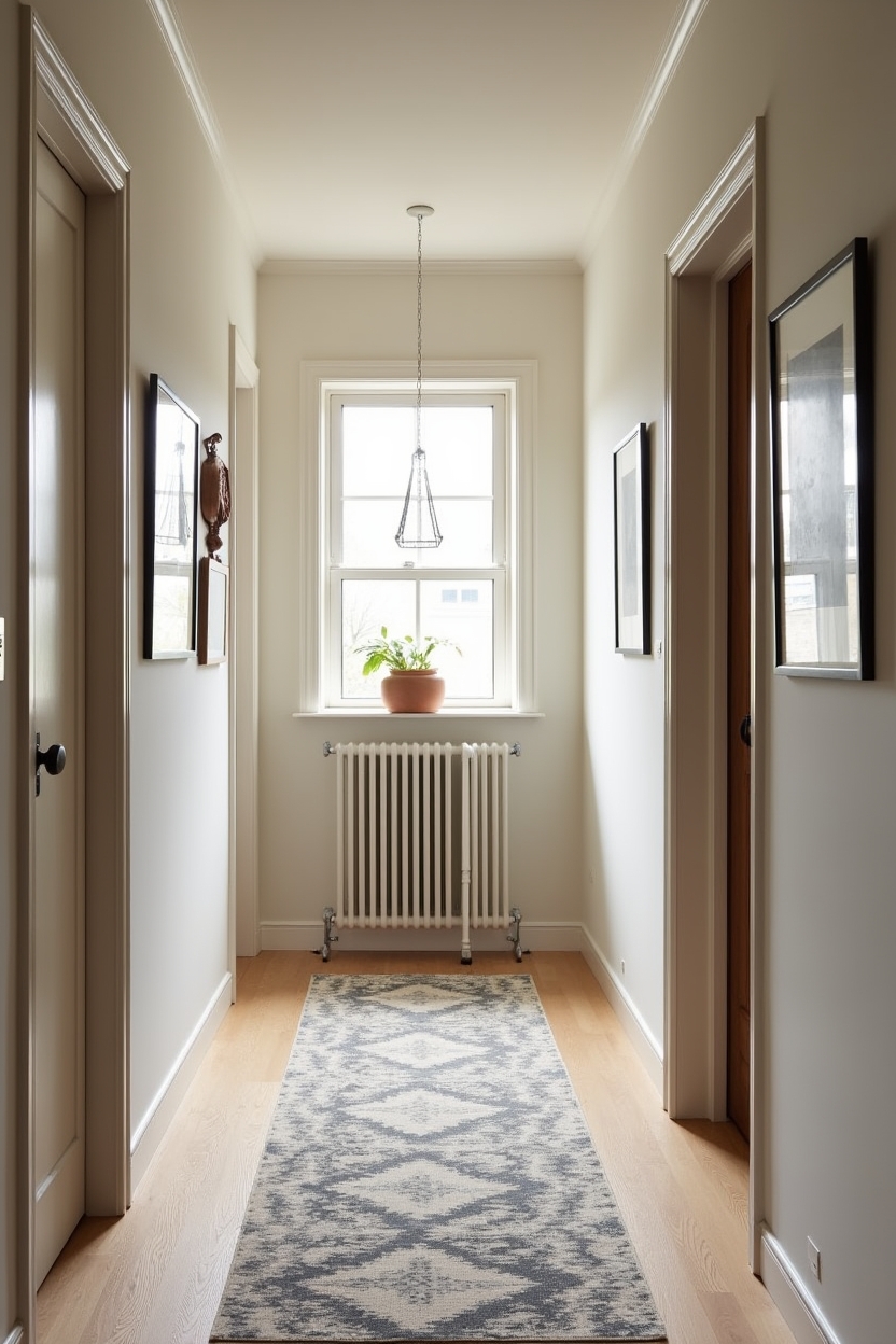 graphic peel-and-stick tile runner home decor
