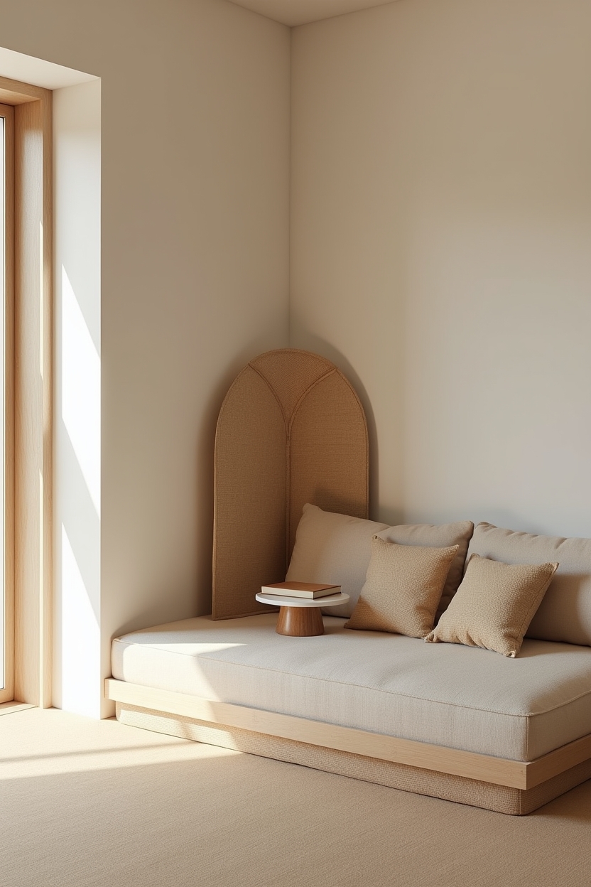 raised tatami-inspired platform with chamfered timber edge home decor