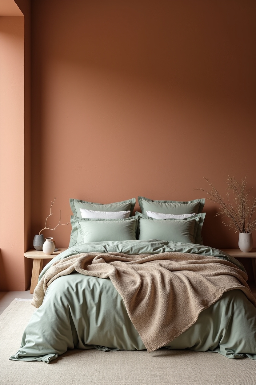 hand-troweled terracotta plaster panel home decor