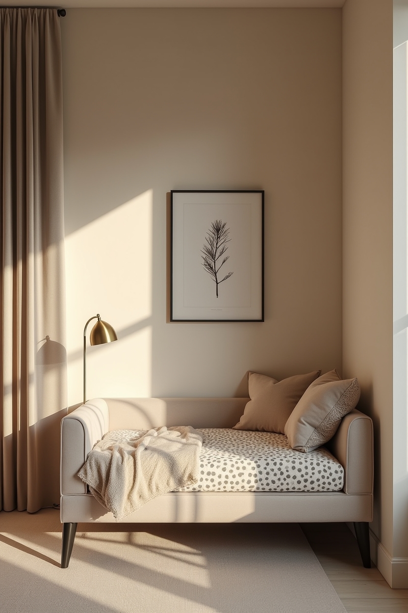budget friendly bedroom bench ideas — mini_daybed featuring graded_terrazzo_upholstery