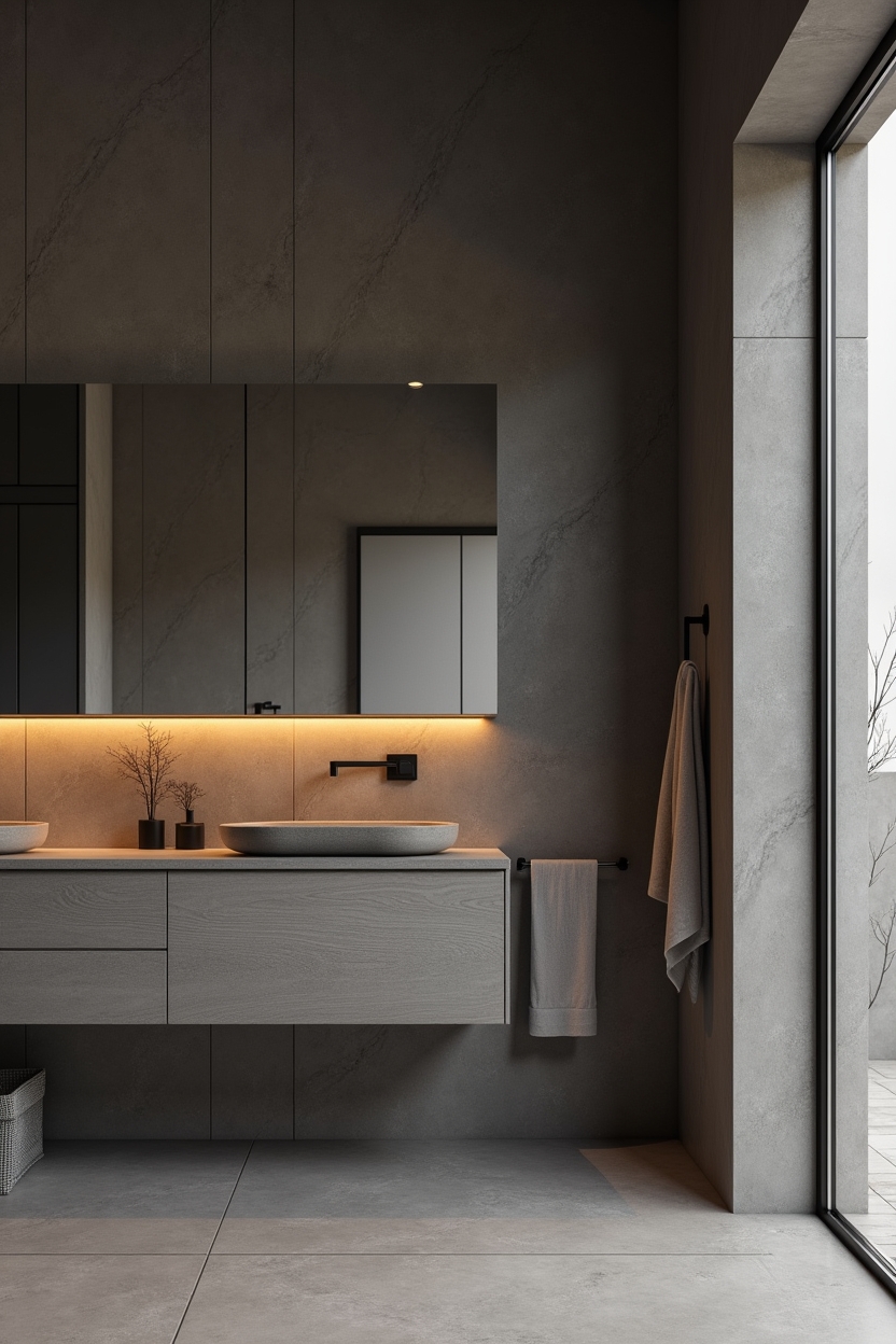 matte_basalt_tile_niche_with_recessed_amber_led home decor