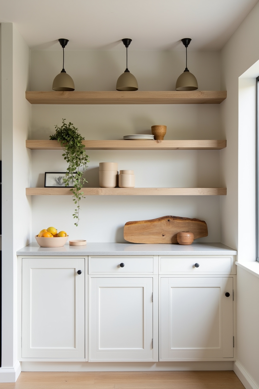 washed_oak_floating_shelves home decor