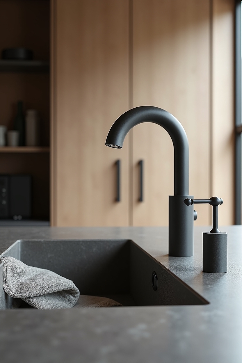 matte volcanic basalt faucet spout home decor