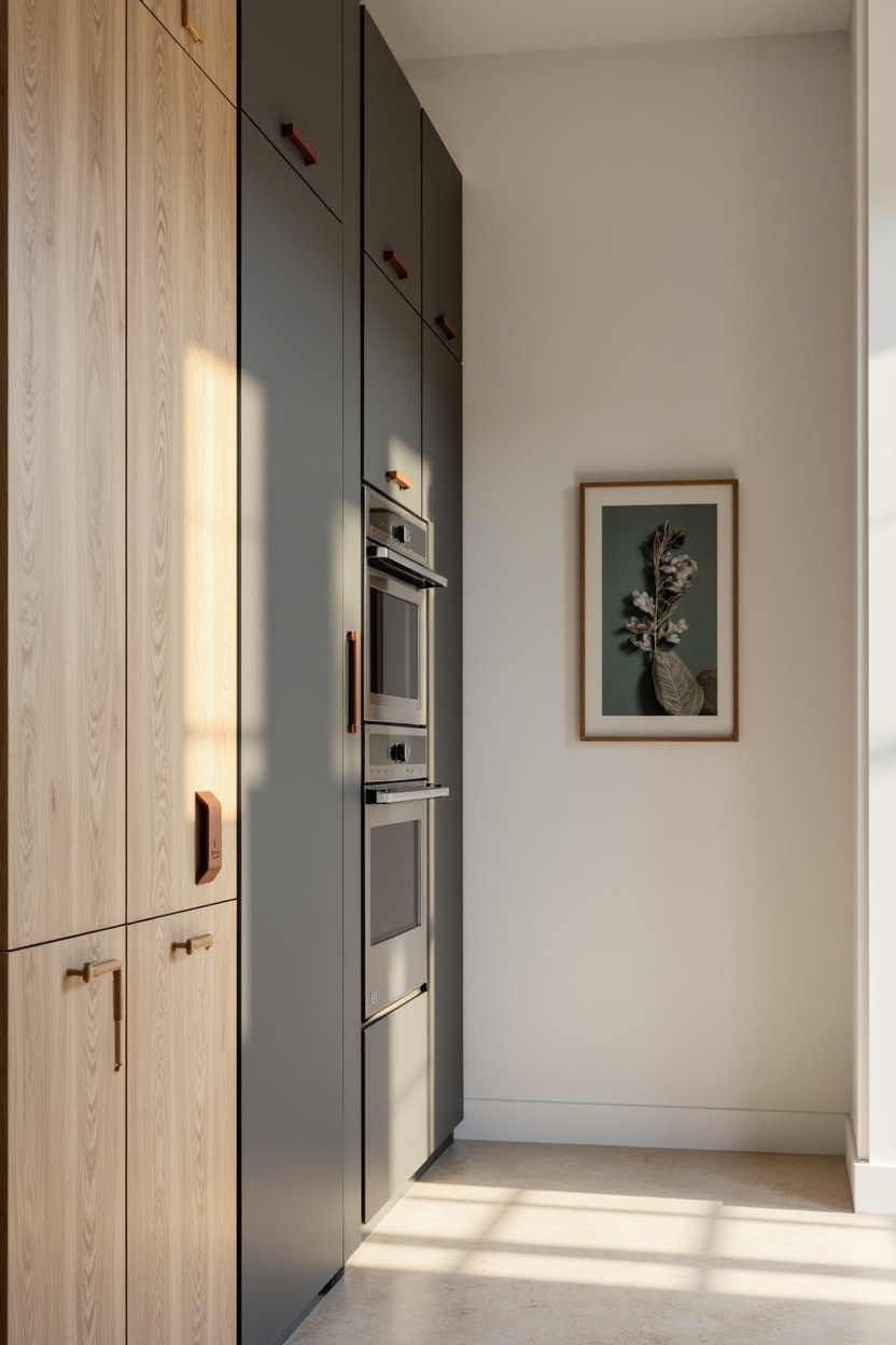 leather-wrapped oak pulls for pantry doors home decor