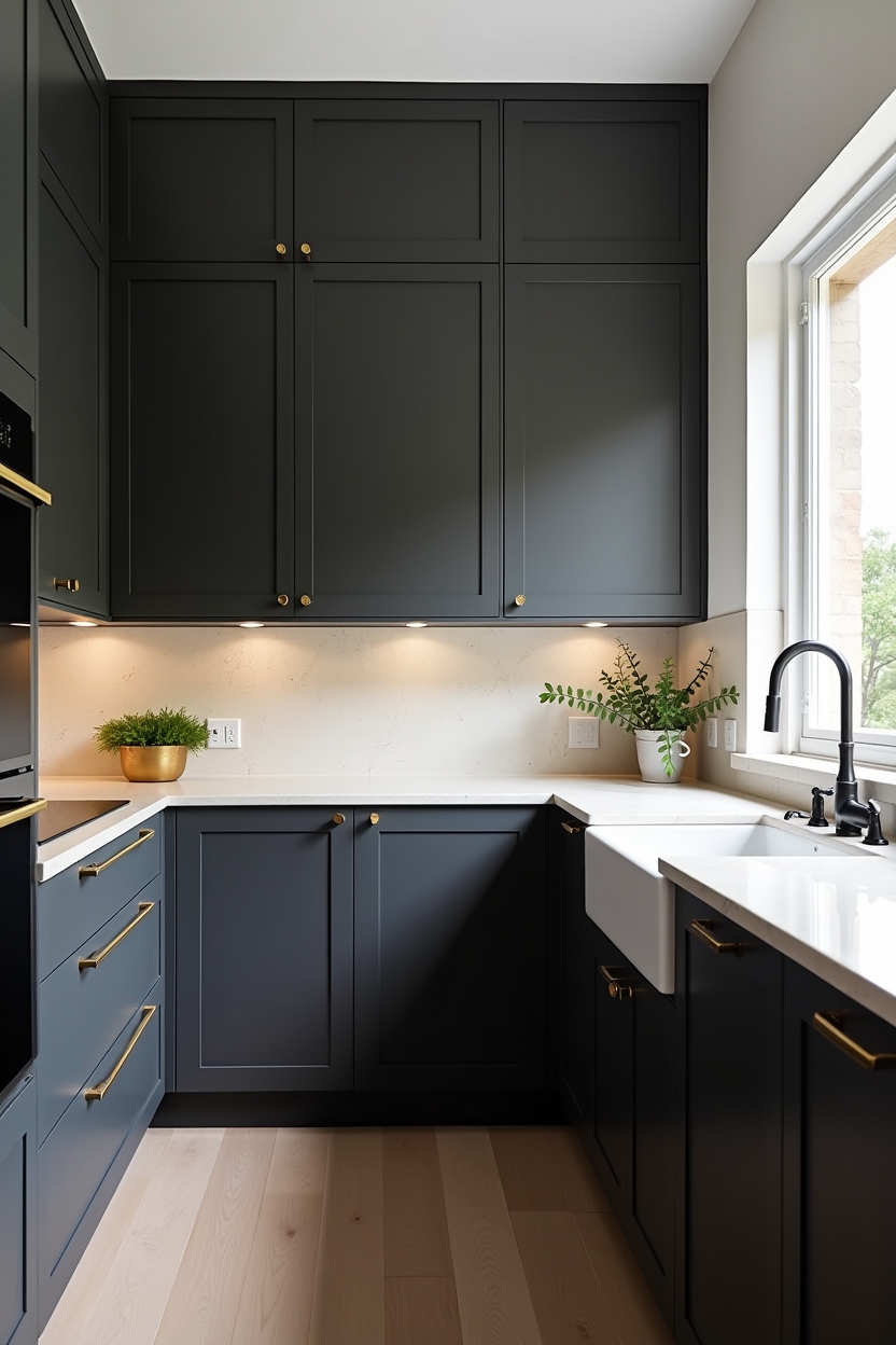 matte volcanic black Shaker fronts home decor