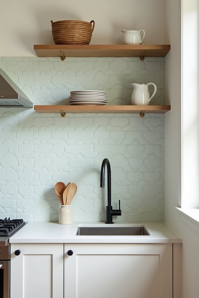 seafoam scallop tile backsplash home decor