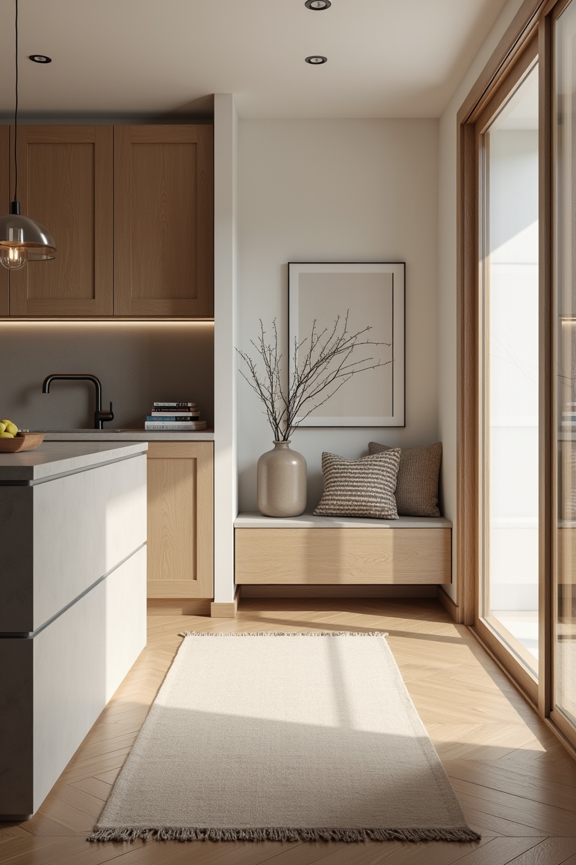 narrow-plank carbonized bamboo herringbone home decor