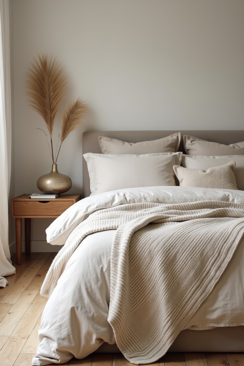 stonewashed French flax linen duvet with weighted knit throw home decor
