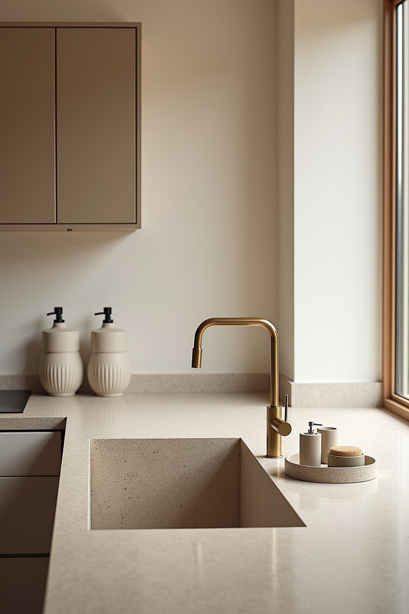 hand-hammered brass bridge faucet home decor