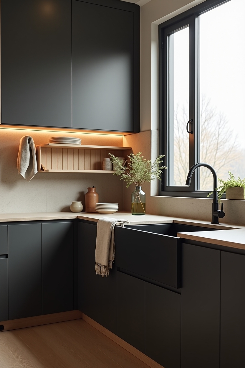 matte black undermount sink home decor