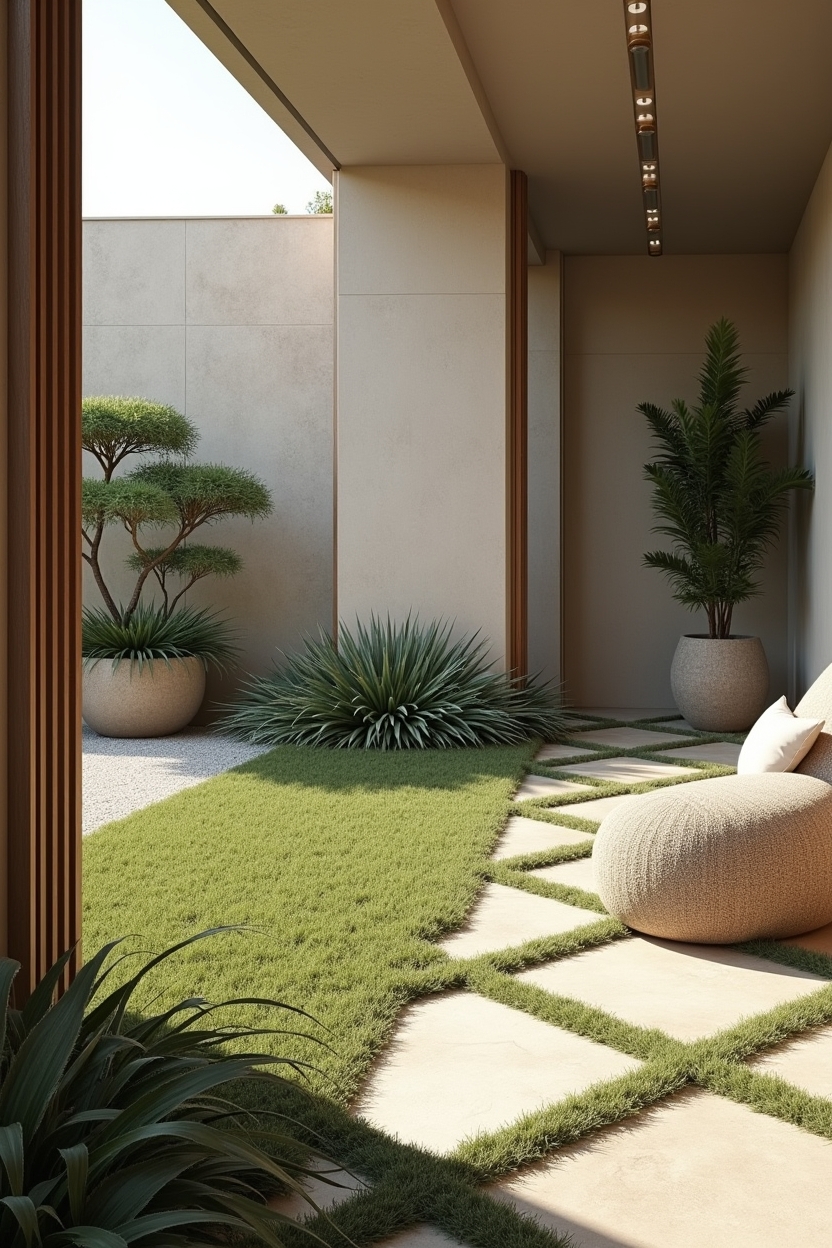 modular interlocking grass-texture tiles home decor
