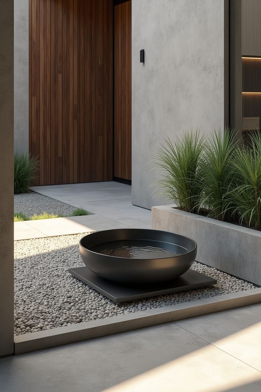 polished basalt basin water feature home decor