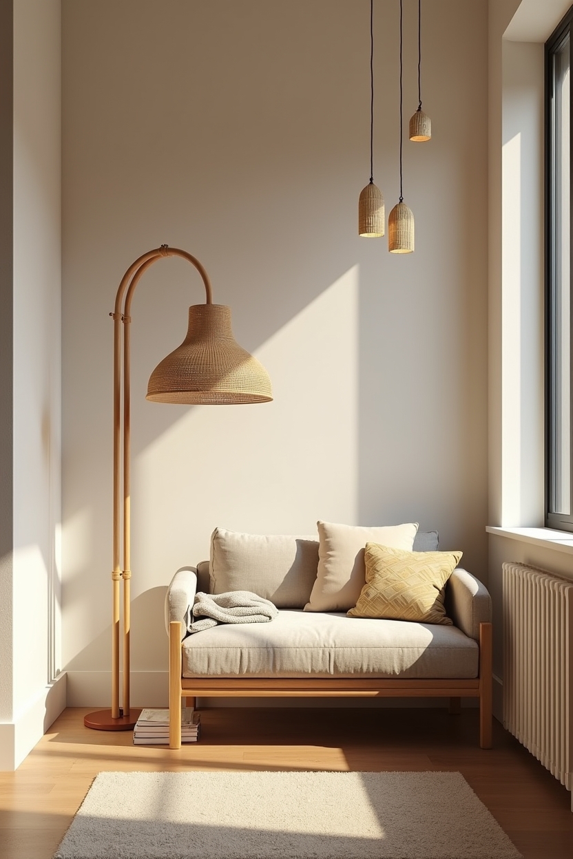 sculptural bamboo arc floor lamp home decor