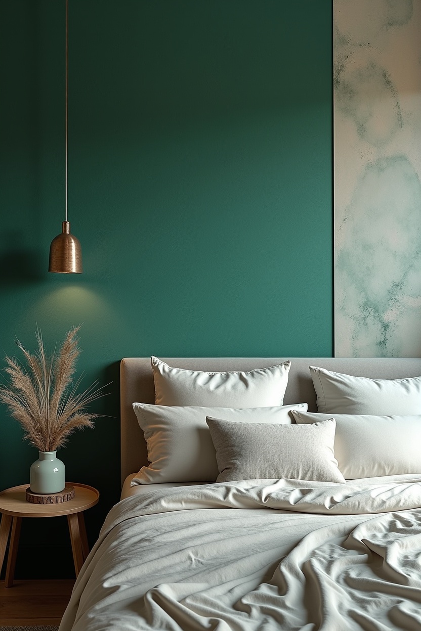 glossy hand-painted malachite mural home decor