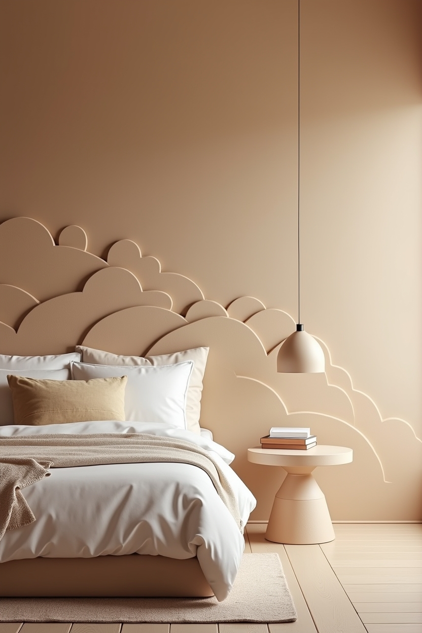 scalloped Mediterranean plaster accent wall home decor