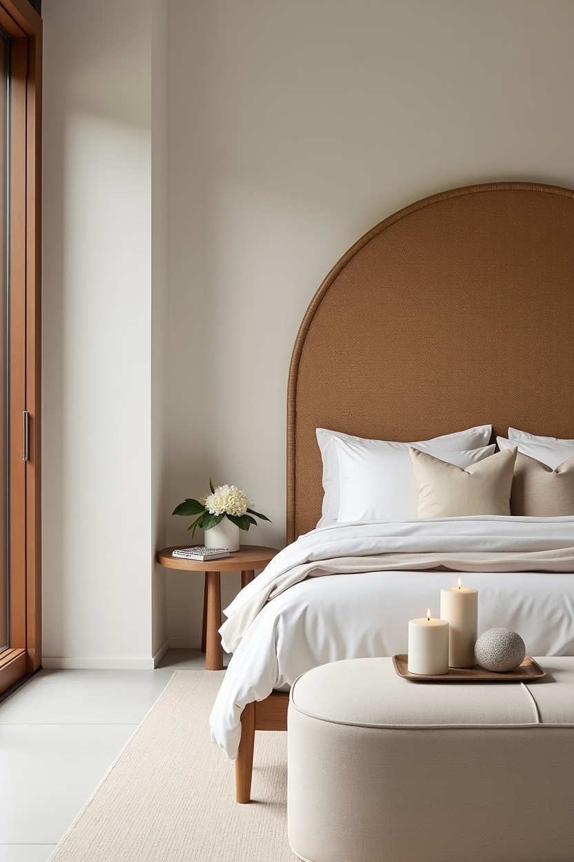 curved rattan headboard home decor