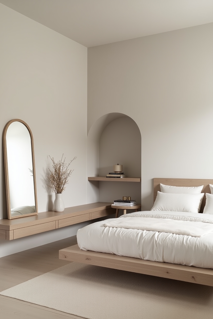 bleached oak platform bed home decor