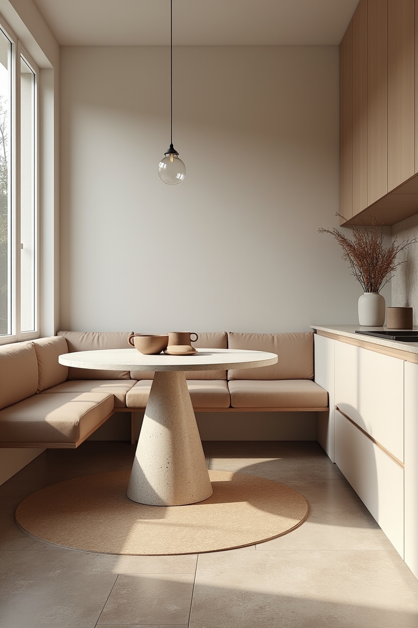 warm-toned hex terrazzo tile halo under the table home decor