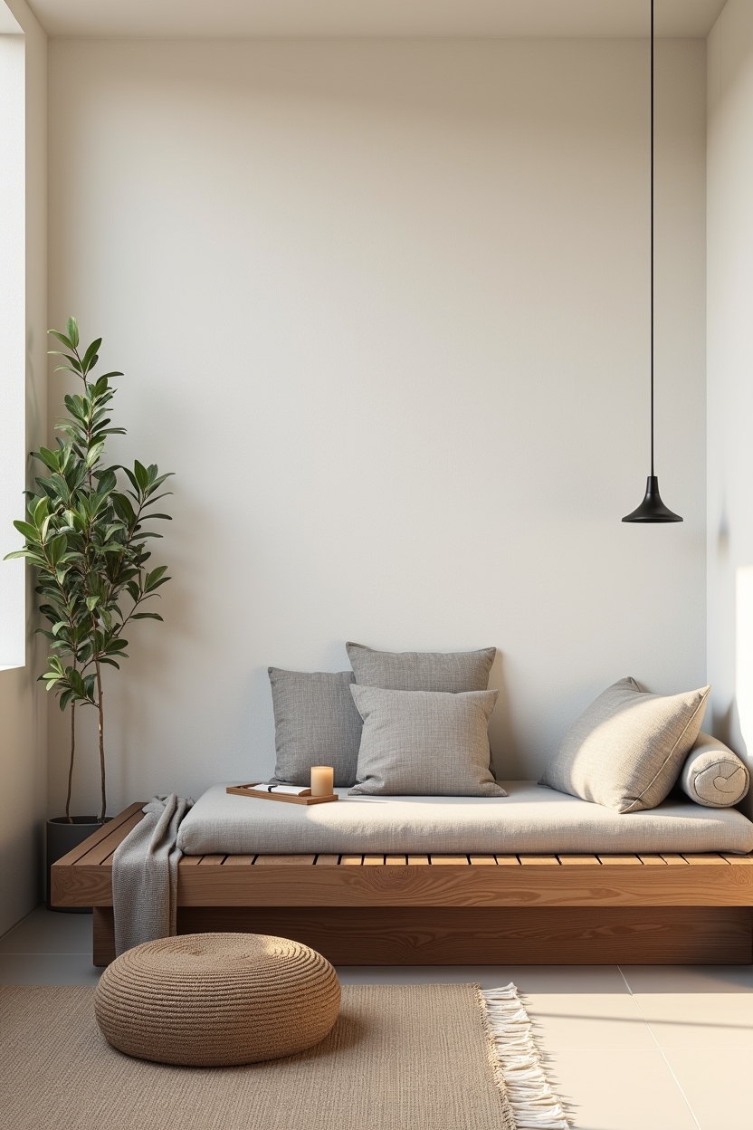 low-profile teak daybed home decor