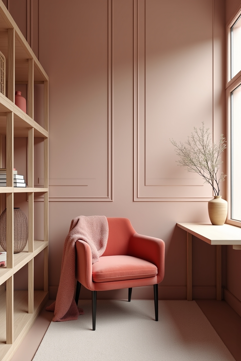 calming office color palette — coral velvet task chair featuring coral_velvet_task_chair
