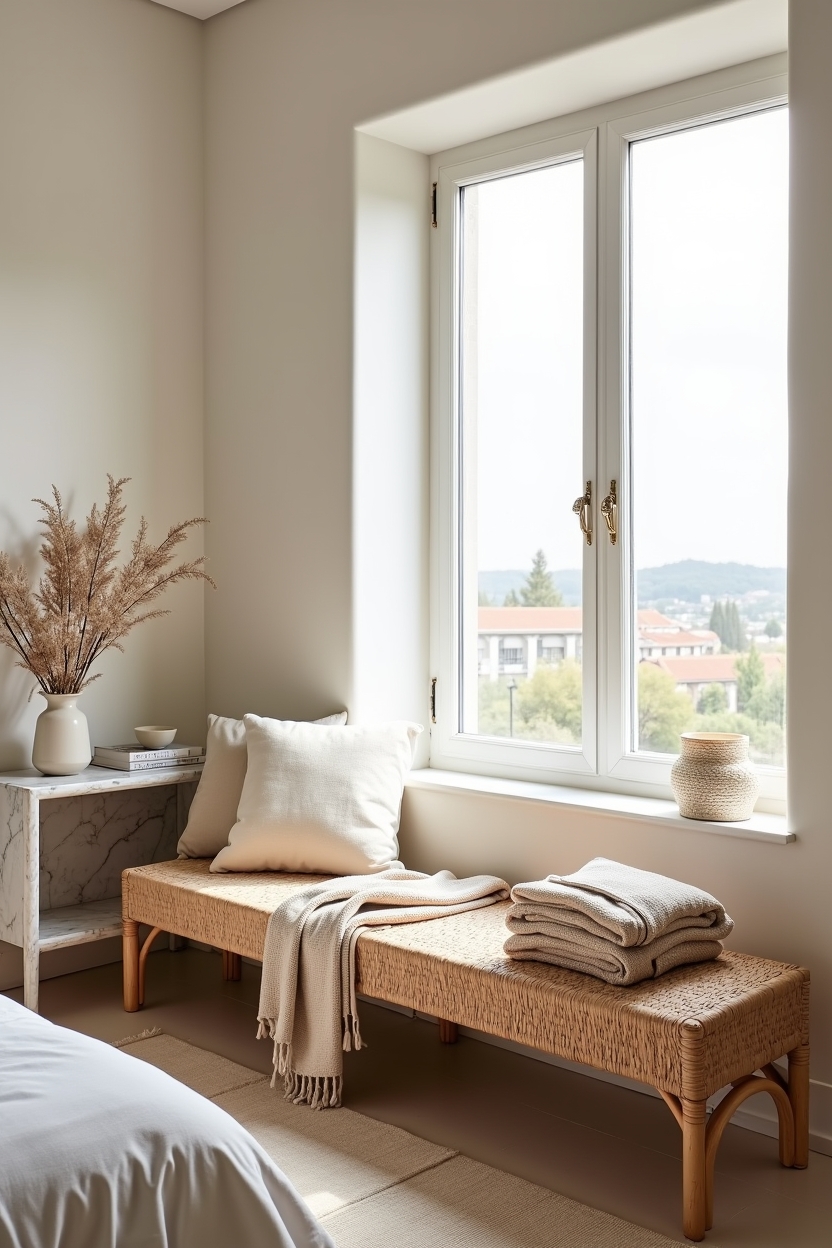 oversized hand-woven rattan weave with chunky tassels home decor